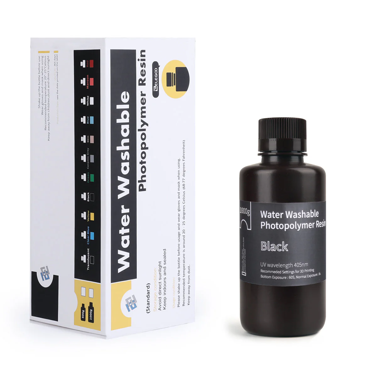 ELEGOO - Résine Water Washable - Noir Transparent (Smoky Black) - 1 kg - Image 5